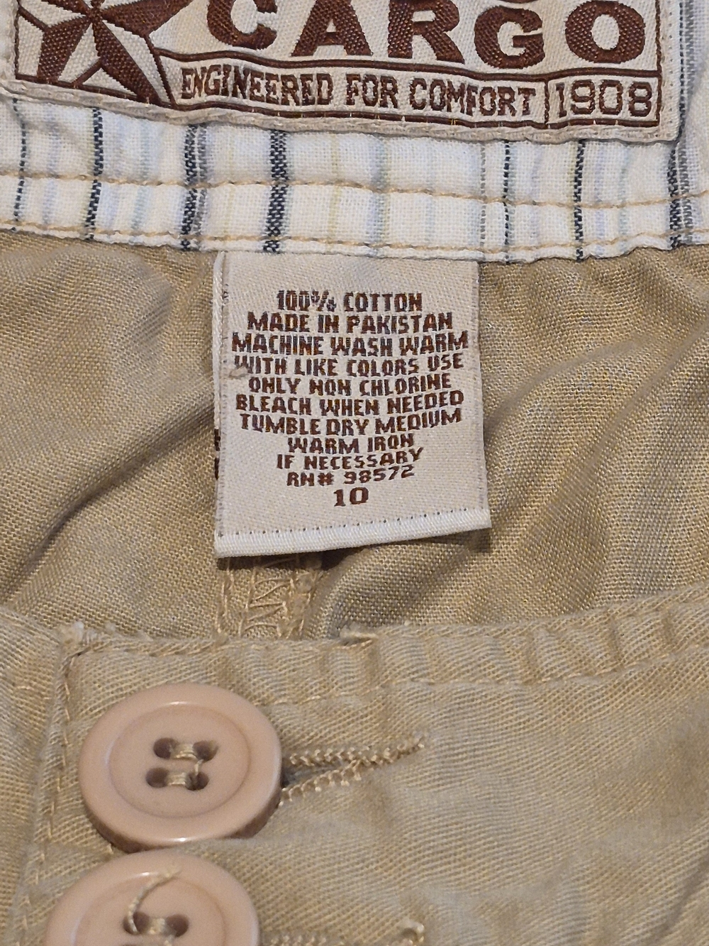 Steve Barry Cargo Beige Cotton Capri Pants Sz 10 - EUC - Picture 5 of 7